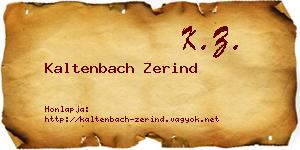 Kaltenbach Zerind névjegykártya